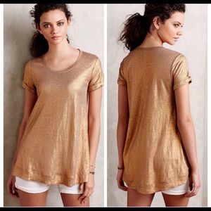 Anthropologie bronze knit top